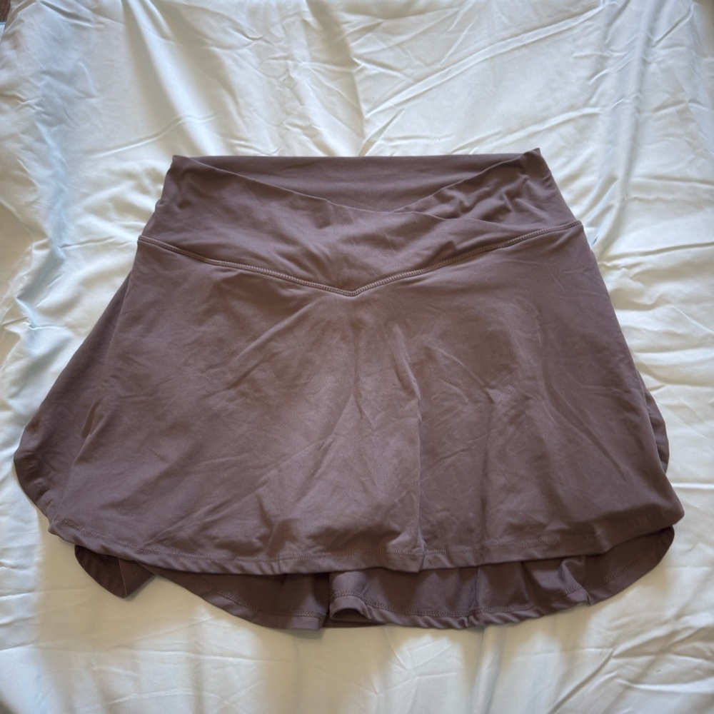 Gray Mini Skater Skorts Asymmetrical
